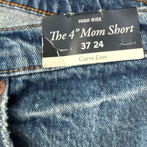 Abercrombie & Fitch 37/24 Women's 4" High Rise The Mom Cut Off Jean Shorts - Picture 7 of 8